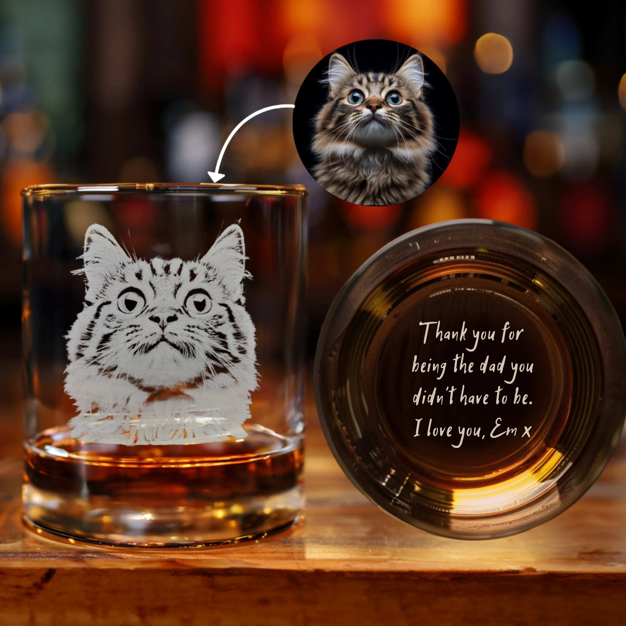 Personalized Photo on Whiskey Glass