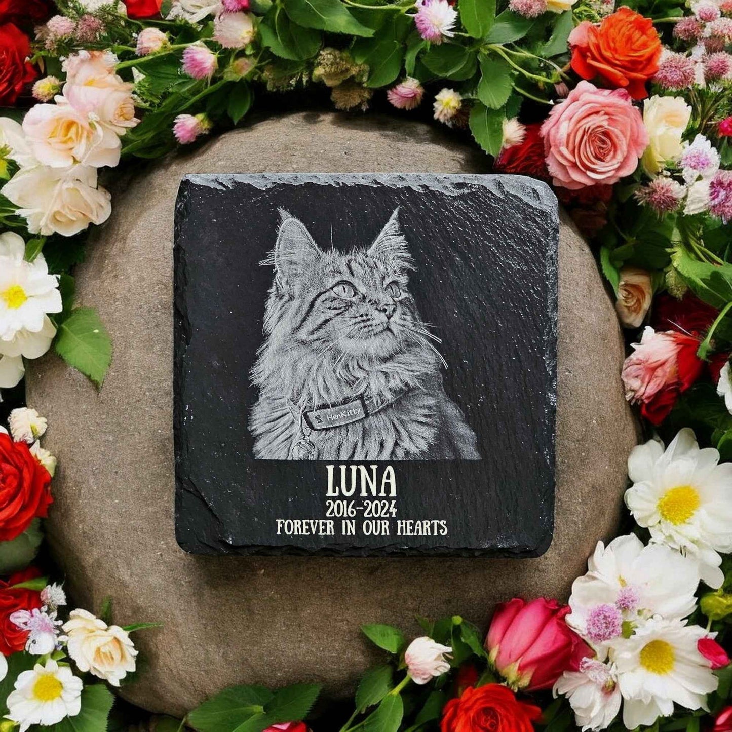 Slate stone pet memorial