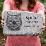 Life-Like Dog Memorial Stone — Custom Engraved From Your Photo