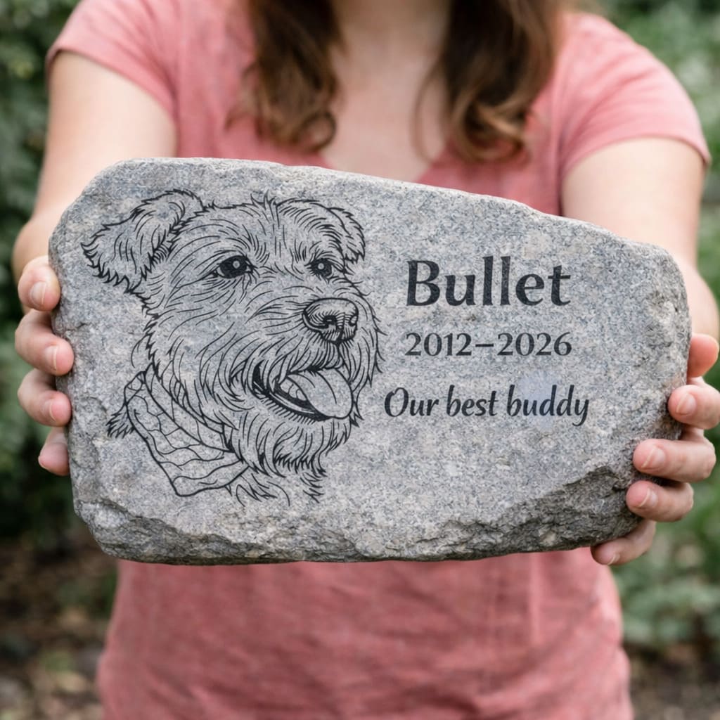 Life-Like Custom Pet Memorial Stone — For Any Pet (Horse, Rabbit, Bird & More)