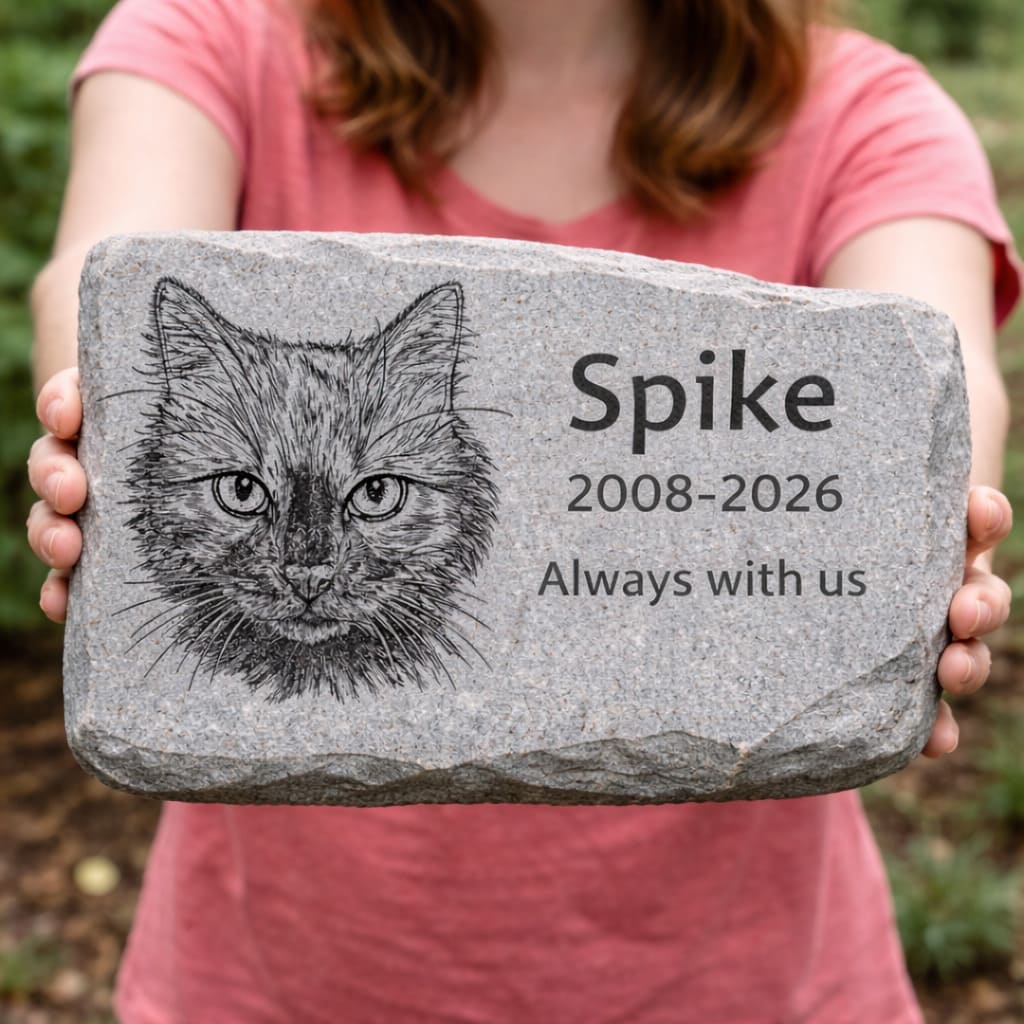 Life-Like Custom Pet Memorial Stone — For Any Pet (Horse, Rabbit, Bird & More)
